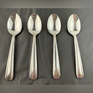 WALLACE SILVER‎ Fleetline (Stainless) by Wallace Silver Lot of 4 Teaspoons